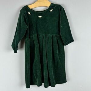 Vintage Forest Green Velvet Dress – Made in USA – Size 3T